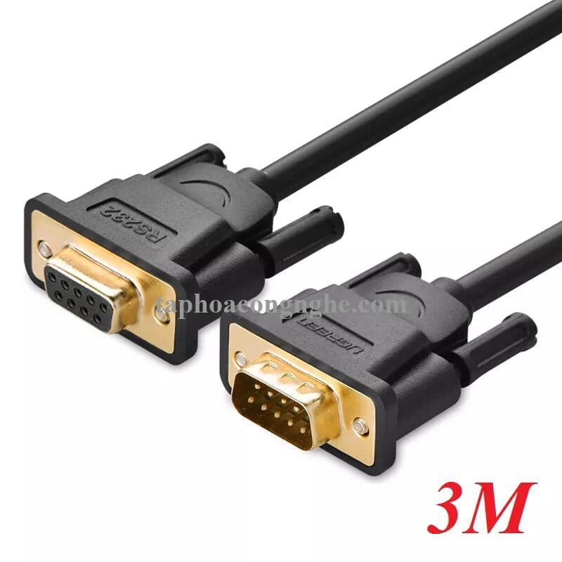 Ugreen 20147 3M màu Đen Cáp tín hiệu nối dài COM RS232 cao cấp DB101 30020147